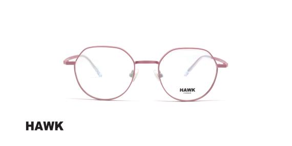 عینک طبی زنانه هاوک فریم فلزی صورتی - عکس از زاویه روبرو