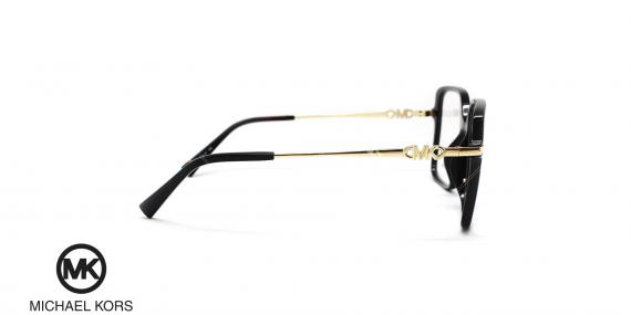 عینک طبی زنانه مربعی رنگ مشکی کائوچویی مایکل کورس - عکاسی وحدت - زاویه کنار
