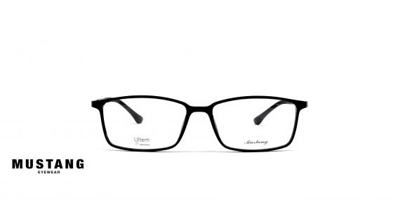 عینک طبی کائوچویی فریم مستطیلی موستانگ رنگ مشگی - عکاسی وحدت - عکس از زاویه رو به رو
