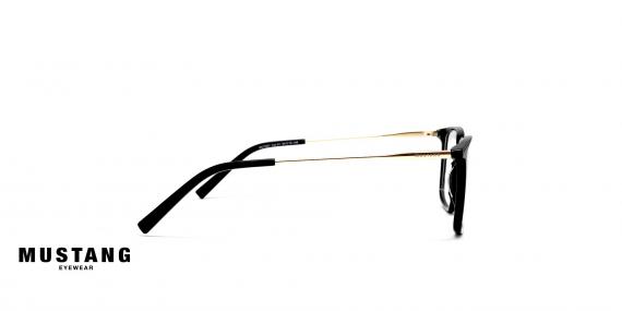 عینک طبی فریم کائوچویی مربعی موستانگ رنگ مشکی - عکاسی وحدت - عکس از زاویه کنار