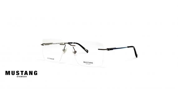 عینک طبی گریف فریم مربعی موستانگ رنگ شیشه ای - عکاسی وحدت - عکس از زاویه سه رخ