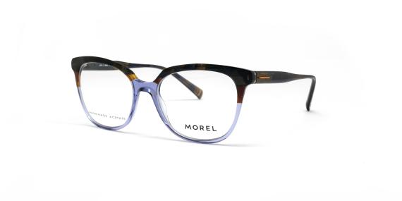 عینک طبی کوالی فریم کائوچویی گربه ای رنگ آبی و قهوه ای تیره و هاوانا - عکس از زاویه سه رخ