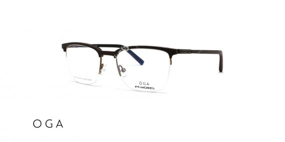 عینک طبی OGA - زیر گریف چوبی - عکاسی وحدت - زاویه سه رخ
