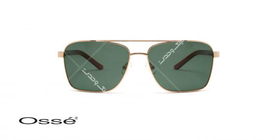 عینک آفتابی اوسه - طرح خلبانی قدیم - بدنه طلایی - شیشه سبز - عکاسی وحدت - زاویه روبرو