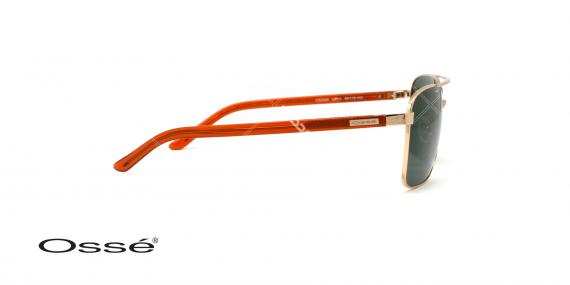 عینک آفتابی اوسه - طرح خلبانی قدیم - بدنه طلایی - شیشه سبز - عکاسی وحدت - زاویه کنار