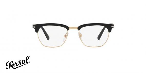 عینک طبی کلاب مستر پرسول رنگ مشکی - زاویه رو به رو