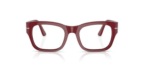 عینک طبی مربعی پرسول با دسته پهن رنگ قرمز - زاویه روبرو