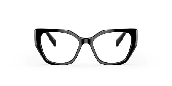 عینک طبی پرادا فریم کائوچویی گربه ای رنگ مشکی - عکاسی وحدت - زاویه روبرو