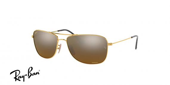 عینک آفتابی ری بن  RB3543- طلایی و عدسی سبز - اپتیک وحدت - عکس از زاویه سه رخ
