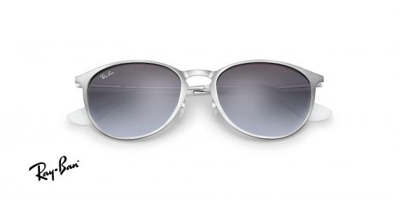 عینک آفتابی تمام فلزی نقره ای ریبن - طرح حدقه خلبانی - مدل اریکا - عکاسی وحدت - زاویه روبرو