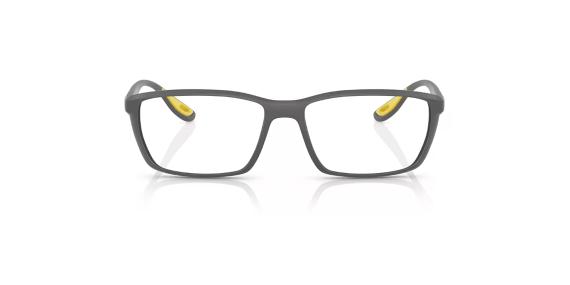 عینک طبی ری بن فریم کائوچویی مستطیلی طوسی مات و لکه های زرد - عکس از زاویه روبرو