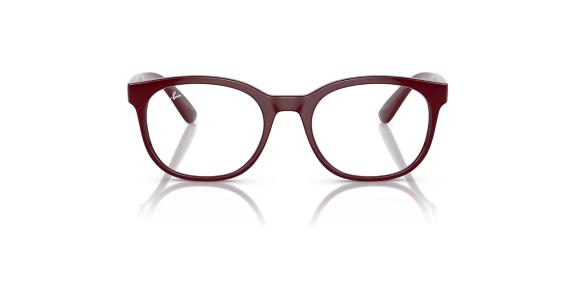 عینک طبی ری بن فریم کائوچویی شبه مربعی رنگ جگری - عکس از زاویه روبرو