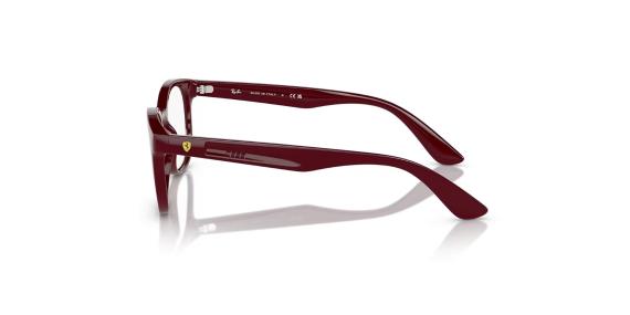 عینک طبی ری بن فریم کائوچویی شبه مربعی رنگ جگری - عکس از زاویه کنار