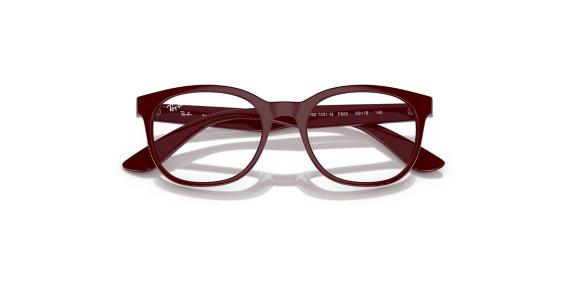 عینک طبی ری بن فریم کائوچویی شبه مربعی رنگ جگری - عکس از زاویه بسته