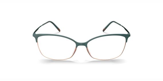 عینک طبی گربه‌ای سیلوئت مدل Urban Fusion به رنگ سبز و رزگلد - زاویه روبرو