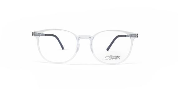 عینک طبی سیلوئت مدل SPX فریم دایره ای به زنگ شفافا و دسته های تیتانیومی - عکس از زاویه روبرو