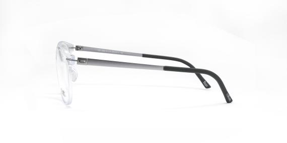عینک طبی سیلوئت مدل SPX فریم دایره ای به زنگ شفافا و دسته های تیتانیومی - عکس از زاویه کنار