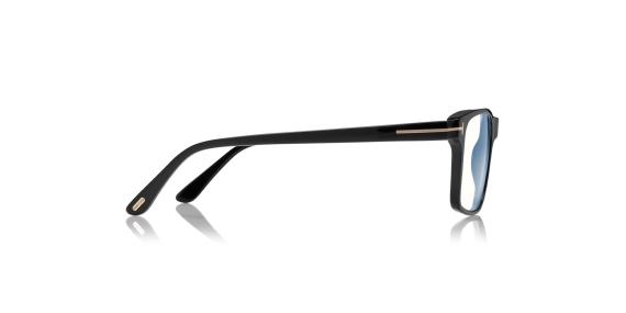 عینک طبی تام فورد فریم کائوچویی مربع/مستطیل بزرک رنگ مشکی - عکس از زاویه کنار