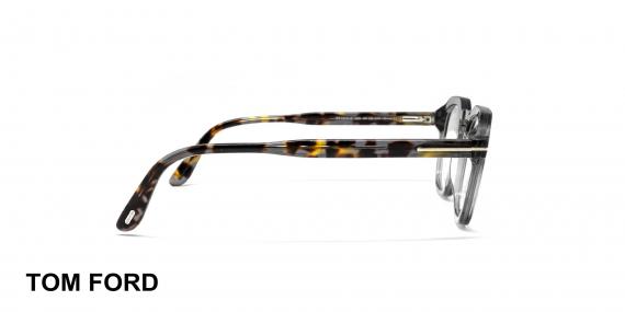 عینک طبی چندضلعی بلوکنترل شیشه‌ای تام‌فورد - نیم‌رخ