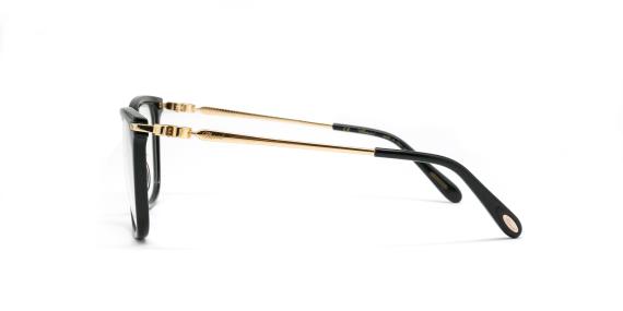 عینک طبی کائوچویی فلزی شوپارد- بدنه مشکی دسته فلزی طلایی - زاویه کنار