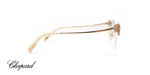 عینک طبی گریف زنانه شوپارد - فریم گربه ای طلایی - عکس از زاویه کنار