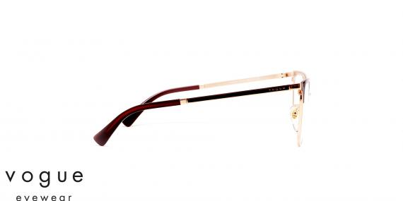 عینک طبی فلزی وگ فریم پروانه ای رنگ قرمز - عکاسی وحدت - عکس از زاویه کنار