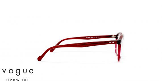 عینک طبی کائوچویی وگ فریم گرد رنگ قرمز - عکاسی وحدت - عکس از زاویه کنار