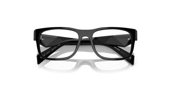 عینک طبی مستطیلی پرادا با بدنه مشکی - زاویه بالا