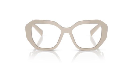 عینک طبی زنانه اور سایز پرادا به رنگ کرم - زاویه روبرو