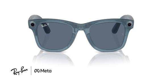 عینک هوشمند ری متا مدل ویفرر رنگ آبی عدسی آبی پلاریزه - اختصاصی عینک وحدت - زاویه روبرو