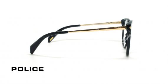 عینک طبی مشکی طلایی دسته فلزی بدنه کائوچو پلیس - عکاسی وحدت - زاویه کنار