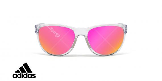 عینک آفتابی ورزشی آدیداس مدل Wildcharge - رنگ شیشه ای براق با عدسی های صورتی جیوه ای - عکاسی وحدت - زاویه روبرو