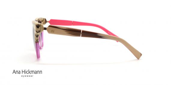 عینک افتابی کائوچویی صورتی کرم رنگ آنا هیکمن - عکاسی عینک وحدت - زاویه کنار