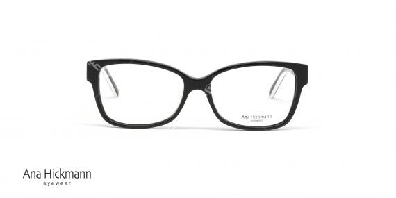 عینک طبی آنا هیکمن - دسته دو رو - رنگ مشکی - عکاسی وحدت - زاویه رو به رو