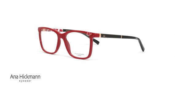 عینک طبی آناهیکمن - دسته دورو - قرمز- عکاسی وحدت - زاویه سه رخ