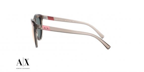 عینک آفتابی Armani Exchange - بدنه خاکستری شیشه ای - عدسی صورتی جیوه ای - زاویه کنار