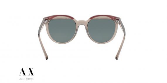 عینک آفتابی Armani Exchange - بدنه خاکستری شیشه ای - عدسی صورتی جیوه ای - زاویه داخل