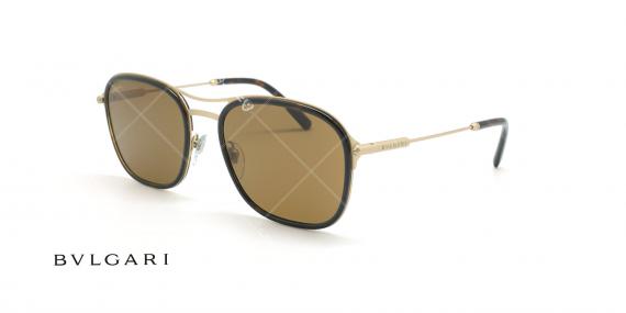 عینک آفتابی دوپل بولگاری - Bvlgari BV5041 - قهوه ای طلایی - عکاسی وحدت - زاویه سه رخ 