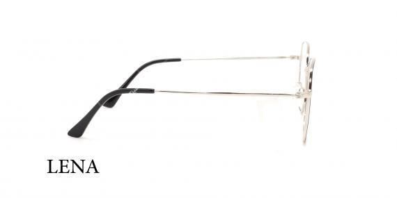 عینک طبی چندضلعی لنا - LENA LE450 - رنک نقره ای - عکاسی وحدت - عکس زاویه کنار