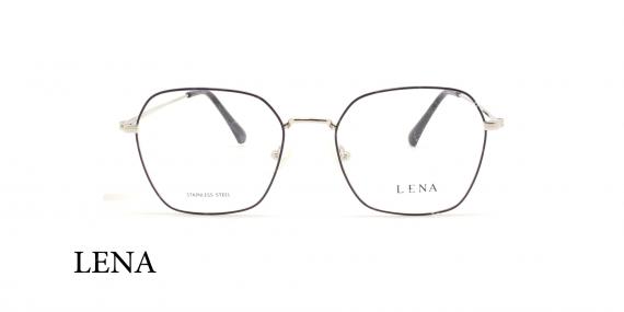 عینک طبی چندضلعی لنا - LENA LE450 - رنک نقره ای - عکاسی وحدت - عکس زاویه روبرو