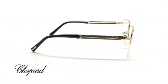 عینک طبی زیر گریف شوپارد با دسته کربن و چوب -  Chopard VCHC98 - عکاسی وحدت - عکس زاویه کنار