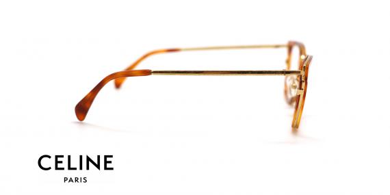 عینک طبی گربه ای دسته فلزی طلایی celine - عکاسی عینک وحدت - زاویه کنار