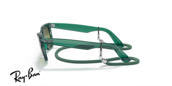عینک آفتابی ویفرر ریبن رنگ سبز شیشه ای با عدسی پلاریزه کرومانس سبز -زاویه نیمرخ