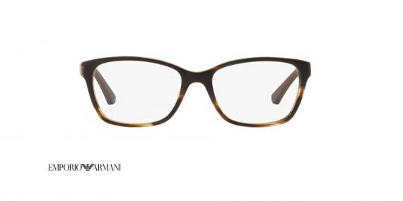عینک طبی امپریو آرمانی قهوه ای طیف دار - زاویه روبرو