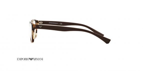 عینک طبی امپریو آرمانی قهوه ای طیف دار - زاویه کنار