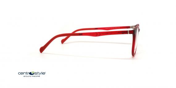 عینک طبی گرد کائوچویی رویه دار قرمز سنترواستایل - عکس از زاویه کنار