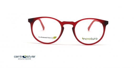 عینک طبی گرد کائوچویی رویه دار قرمز سنترواستایل - عکس از زاویه روبرو