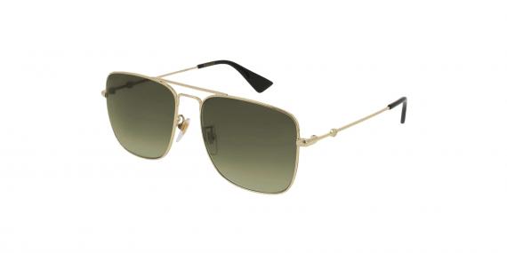 عینک آفتابی مربعی شکل - بدنه طلایی - شیشه سبز