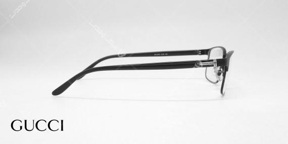 عینک طبی فلزی کائچویی گوچی - رنگ مشکی - عکاسی وحدت - زاویه کنار