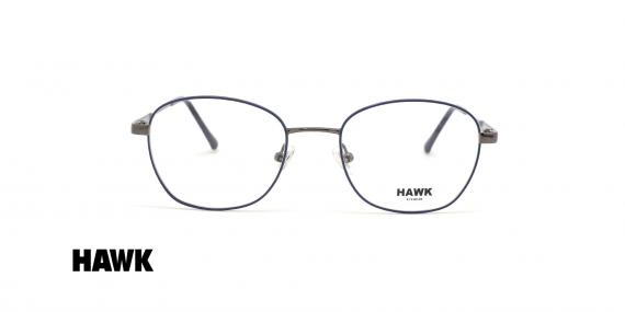 عینک طبی فلزی هاوک شبه مربعی مشکی - عکس از زاویه روبرو